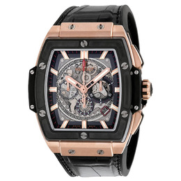 Hublot Spirit Of Big Bang Square Automatic Skeleton Dial Black Rubber Band Mens Watch 601.om.0183.lr