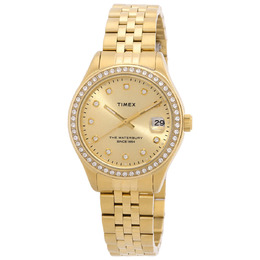 Timex Waterbury Traditional Quartz Crystal Gold Dial Watch tw2u53800