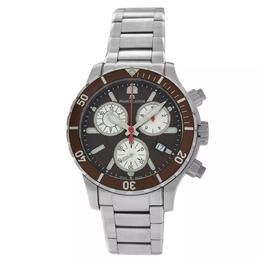 Pre-owned Maurice Lacroix Miros Diver Chronograph Brown Dial Mens Watch MI1108-SS072-730