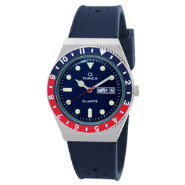 Timex Q Timex Quartz Blue Dial Pepsi Bezel Mens Watch TW2V32100 tw2v32100zv