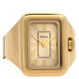 Fossil ES5343 Raquel Watch Ring Quartz Analog Gold Dial Ladies Watch