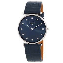 Longines La Grande Classique Quartz Diamond Blue Dial Ladies Watch l4.709.4.97.2