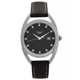 Pre-owned Longines Equestrian Collection Quartz Diamond Black Dial Ladies Watch l6.137.4.87.2