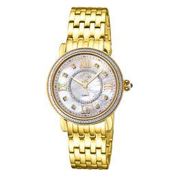 Gevril Marsala Diamond Mother of Pearl Dial Ladies Watch 9866b
