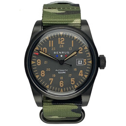 Benrus Field Automatic Black Dial Mens Watch f1-bk-bk-nc