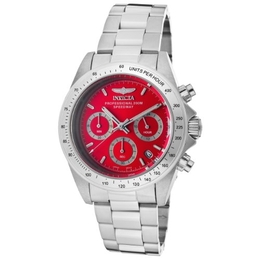 Invicta Speedway Chronograph Red Dial Stainless Steel Mens Watch 14380