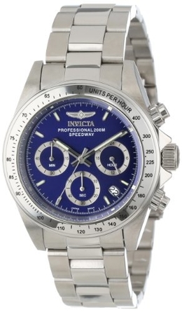 Invicta Chronograph Blue Dial Stainless Steel Mens Watch Model 14382