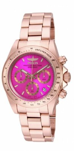 Invicta Speedway Hot Pink Dial Rose Gol-tone Stainless Steel Ladies Watch 16657