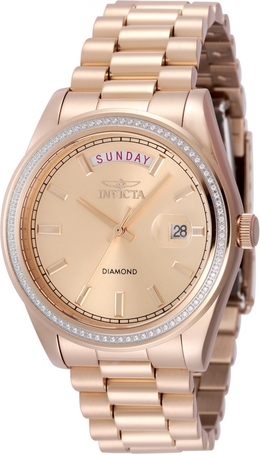 Invicta Elite Diamond Quartz Rose Gold Dial Ladies Watch Model 48766