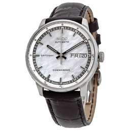 Mido Commander II Automatic White Mother of Pearl Dial Ladies Watch M016.230.16.111.80 m0162301611180