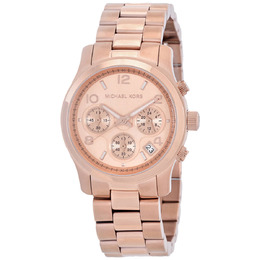 Michael Kors Runway Chronograph Quartz Rose Gold Dial Watch mk7324
