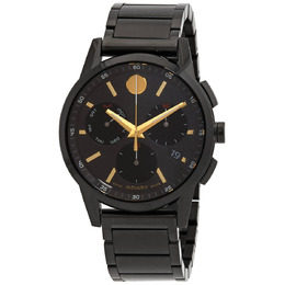 Movado Museum Sport Chronograph Quartz Black Dial Mens Watch 0607802