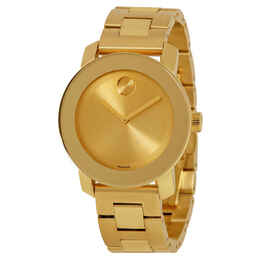 Movado Champagne Dial Yellow Gold Ion-pated Ladies Watch 3600085