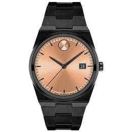 Movado Quest Quartz Rose Gold Sunray Dial Unisex Watch 3601244