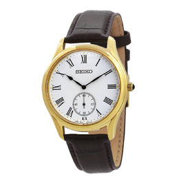 Seiko Quartz White Dial Mens Leather Watch srk050p1