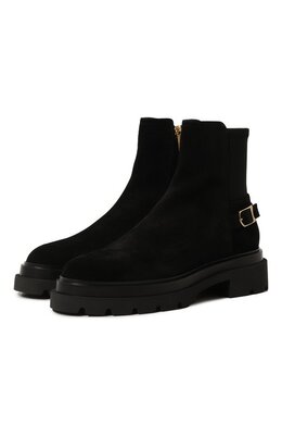 Santoni: Чёрные ботинки 