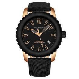 Stuhrling Original Aquadiver M15241 Mens Black Dial Watch