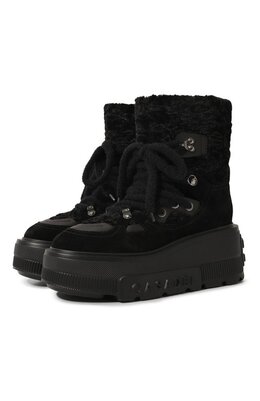 Casadei: Чёрные ботинки 