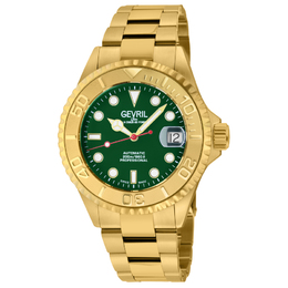 Gevril Wall Street Automatic Green Dial Mens Watch 4758b