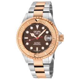 Gevril Wall Street Automatic Brown Dial Mens Watch 4753b