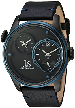 Joshua & Sons Quartz Black Dual Time Dial Mens Watch jx118bkbu