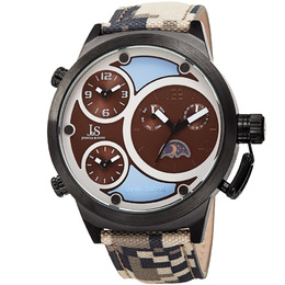Joshua & Sons Quartz Triple Time Zone Dial Mens Watch jx131br