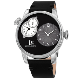 Joshua & Sons Dual Time Quartz Black Dial Mens Watch jx142ssbk