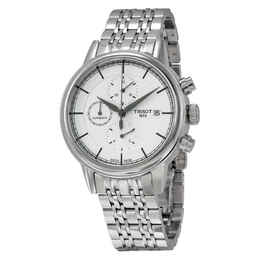 Tissot Carson Chronograph Automatic Herrenuhr T0854271101100, Edler Stahlgehäuse mit Armband, Metallrand, Weißer Analog-Dial