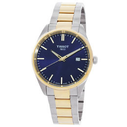 Tissot PR 100 Quartz Blue Dial Two-Tone Mens Watch T1504102204100