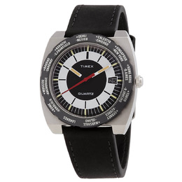 Timex World Time Reissue Quartz Black Dial Mens Watch TW2V69500 tw2v69500zv