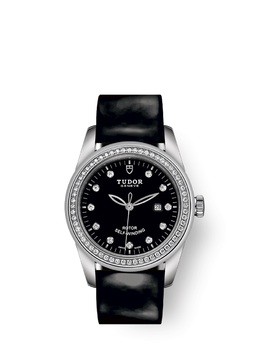 Tudor Glamour Date Automatic Diamond Black Dial Ladies Watch 53020-0048