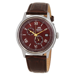 Orient RA-AK0705R10B Bambino Series GMT Automatic Watch with Bordeaux Dial
