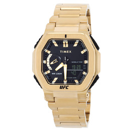 Timex UFC Colossus Alarm World Time Quartz Analog-Digital Black Dial Mens Watch tw2v84500