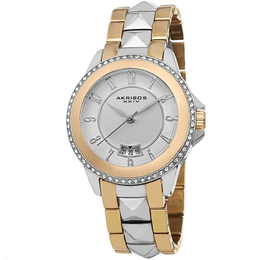 Akribos XXIV Silver Dial Two-tone Ladies Watch ak654ttg