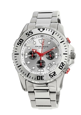 Akribos XXIV Silver Dial Stainless Steel Mens Watch ak661ss