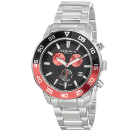 Akribos XXIV Black Matte Coke Bezel Mens Watch ak669rd