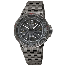 Gevril Wind Master Series Automatic Mens Grey Dial Watch with Gunmetal Stainless Steel Case and Bracelet, Luminescent Hands & Markers, Sapphire Crystal - 49300B