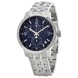 Tissot PRC 200 Mens Chronograph Quartz Watch - Blue Dial, Stainless Steel Case t114.417.11.047.00