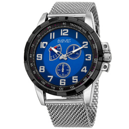 August Steiner Mens Watch, AS8202SSBU - Blue Dial Stainless Steel Mesh Composite Case