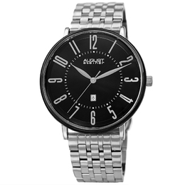 August Steiner AS8257SSBK Men's Black Dial Quartz Watch