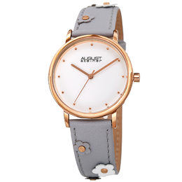 August Steiner AS8260GY Quartz White Dial Ladies Watch