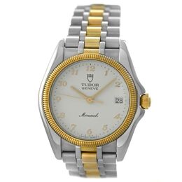 Pre-owned Tudor Monarch Quartz White Dial Mens Watch 15733