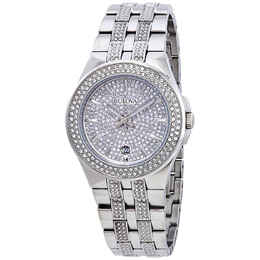 Bulova Crystal Pave Mens Watch 96b235