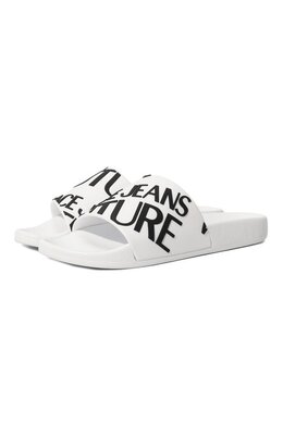 Versace Jeans Couture: Белые шлёпанцы 