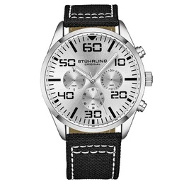 Stuhrling Original Aviator Silver-tone Dial Mens Watch m15925