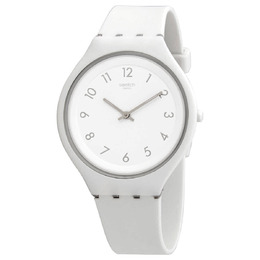 Swatch Skinsnow White Silicone Skin Unisex Watch SVUW101