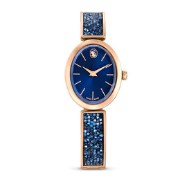 Swarovski Crystal Rock Oval Quartz Blue Dial Watch 5656822