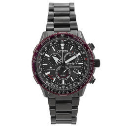 Citizen Promaster Perpetual Alarm World Time Chronograph GMT Black Dial Mens Watch cb5009-55e