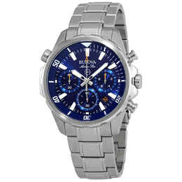 Bulova Marine Star Chronograph Blue Dial Mens Watch 96b256
