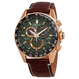 Citizen PCAT World Time Chronograph Green Dial Mens Watch cb5919-00x